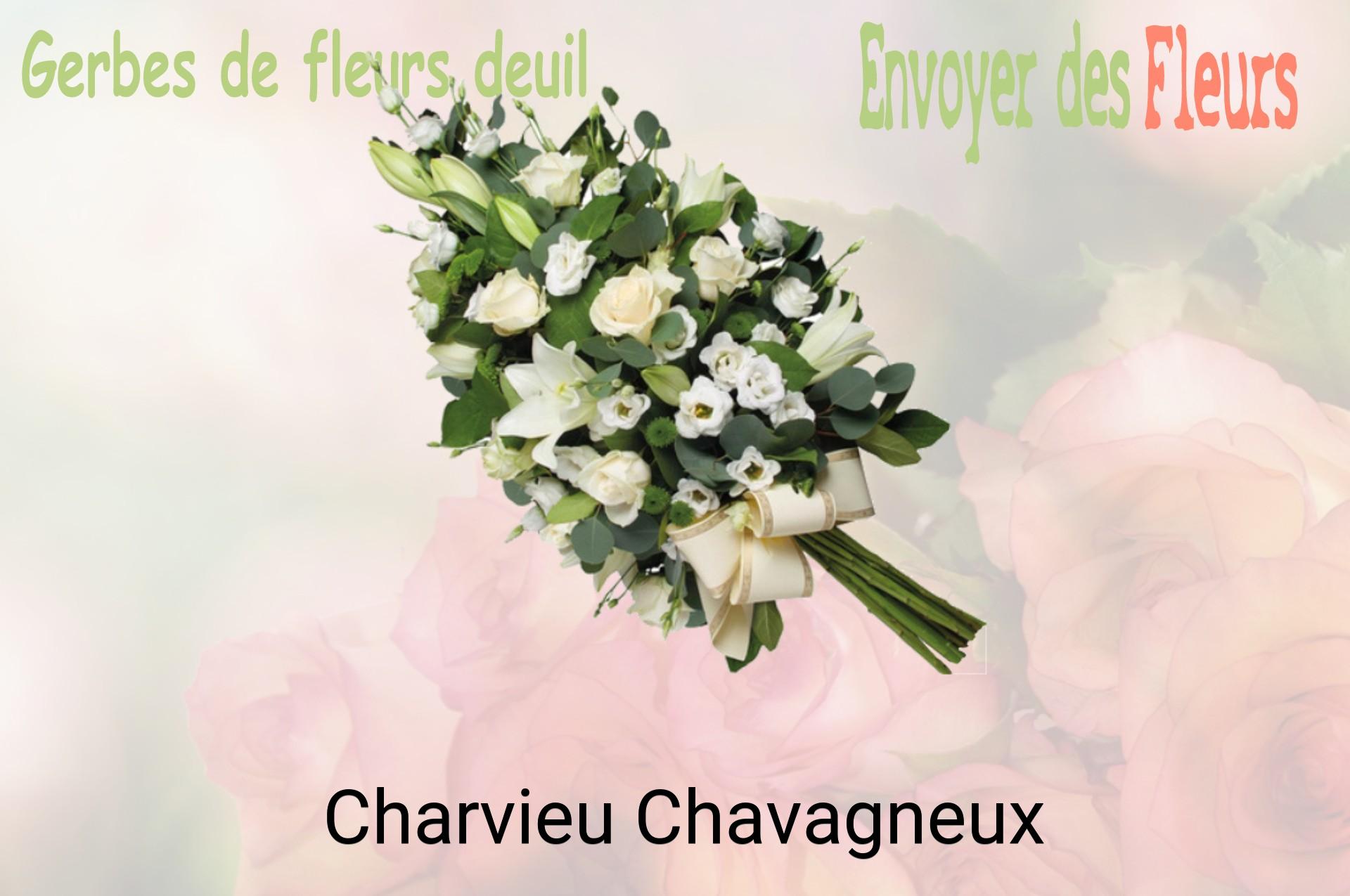 Gerbe de fleurs de deuil livrée à Charvieu-Chavagneux